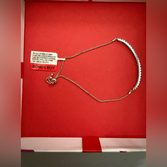 Emerald Gemstone Sterling Silver Bolo Bracelet - Picture 7 of 12